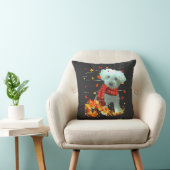 Poochon Herfst Sjaal - Honden Herfstbladeren Kussen (Stoel)