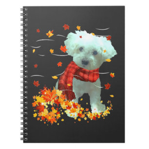 Poochon Herfst Sjaal - Honden Herfstbladeren Notitieboek