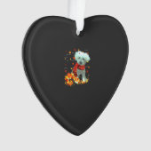 Poochon Herfst Sjaal - Honden Herfstbladeren Ornament (voorkant)