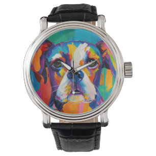 Poochschilderij Horloge