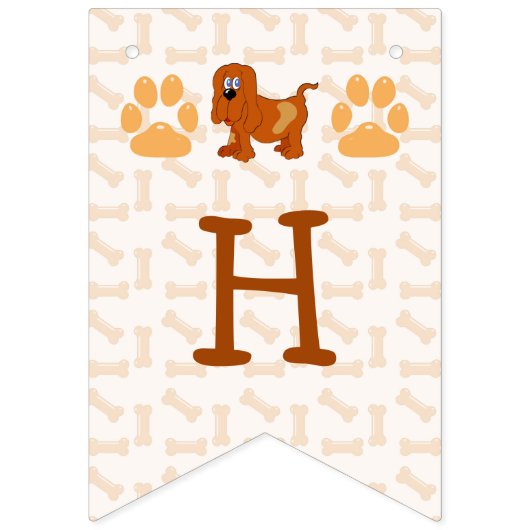 Poochtastic HAPPY BIRTHDAY Name Opt. op Vlag 7 Vlaggetjes (Tweede vlag)