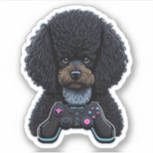 Poodelgamer met joystick sticker (Voorkant)