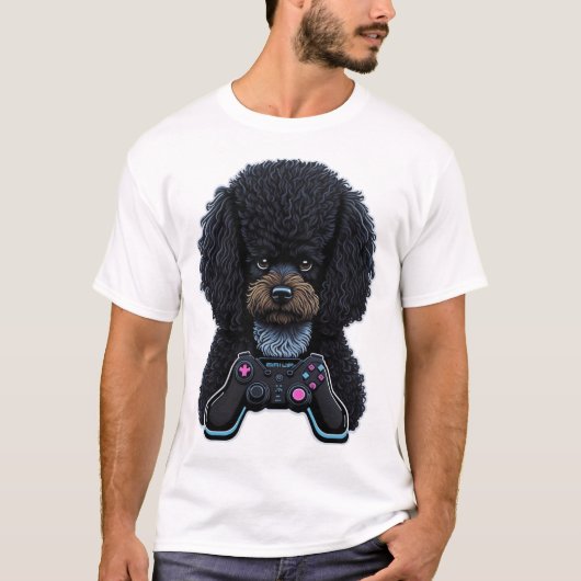 Poodelgamer met joystick t-shirt (Voorkant)