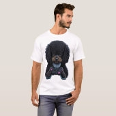 Poodelgamer met joystick t-shirt (Voorkant volledig)
