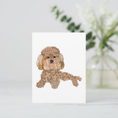 Poodelhond  briefkaart (Staand voorkant)