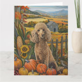 Poodelhond Herfst Oogst Thanksgiving Kaart (Voorkant)