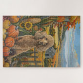 Poodelhond Herfst Oogst Thanksgiving Legpuzzel (Horizontaal)
