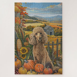Poodelhond Herfst Oogst Thanksgiving Legpuzzel