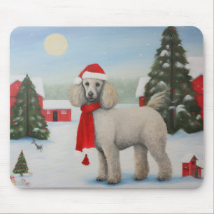 Poodelhond in Sneeuw Kerstmis Muismat