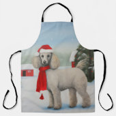 Poodelhond in Sneeuw Kerstmis Schort (Voorkant)