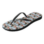 Poodelhond in Sneeuw Kerstmis Teenslippers (Schuin)