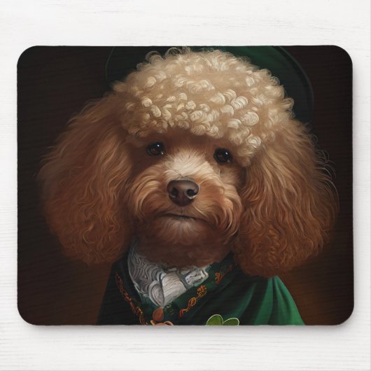 Poodelhond in St. Patrick's Day-jurk Muismat (Voorkant)