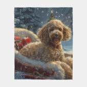 Poodelhond Kerst Festief Fleece Deken (Voorkant)