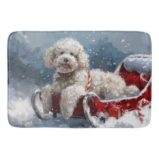 Poodelhond Kerst Festiviteit Badmat (Voorkant)
