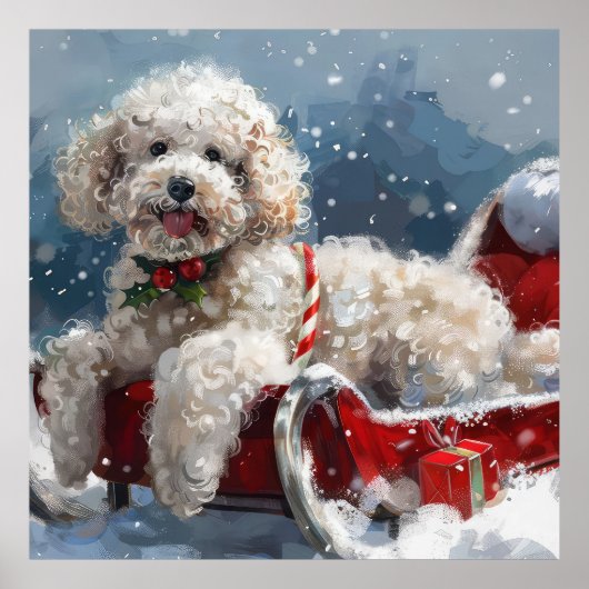 Poodelhond Kerst Festiviteit Poster (Voorkant)