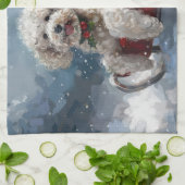 Poodelhond Kerst Festiviteit Theedoek (Gevouwen)
