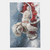 Poodelhond Kerst Festiviteit Theedoek (Verticaal)