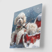 Poodelhond Kerst Festiviteit Vierkante Klok (Hoek)