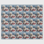 Poodelhond Kerstfeest Cadeaupapier (Vlak)
