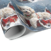 Poodelhond Kerstfeest Cadeaupapier (Rol Hoek)