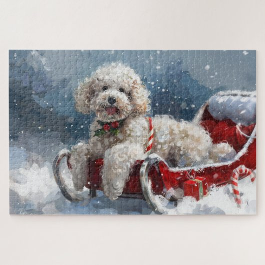 Poodelhond Kerstfeest Legpuzzel (Horizontaal)