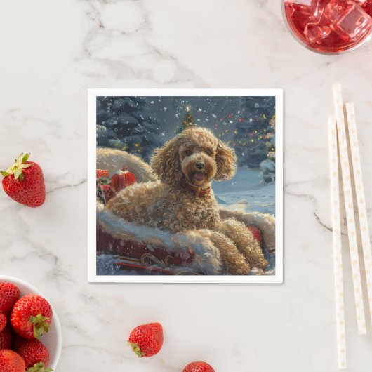Poodelhond Kerstfeest Servet (Insitu)