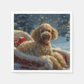 Poodelhond Kerstfeest Servet (Voorkant)
