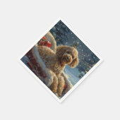 Poodelhond Kerstfeest Servet (Hoek)