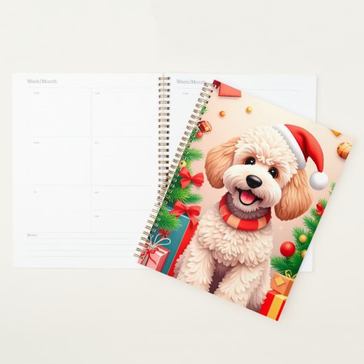 🎁Poodelhond Kerstman Hoed Kerst Planner (Display)
