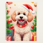 🎁Poodelhond Kerstman Hoed Kerst Planner (Voorkant)