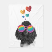 Poodelhond met Hartjes Valentijnsdag  Fleece Deken (Voorkant)