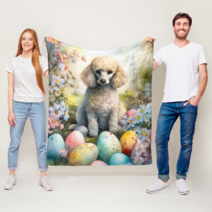 Poodelhond met Pasen Eieren Vakantie Fleece Deken