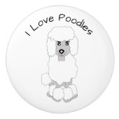 Poodelhond Ontwerp Keramische Knop (Voorkant)