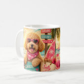 Poodelhond op het Strand Koffiemok (Voorkant links)
