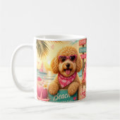 Poodelhond op het Strand Koffiemok (Links)