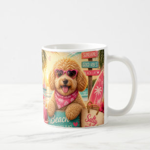 Poodelhond op het Strand Koffiemok