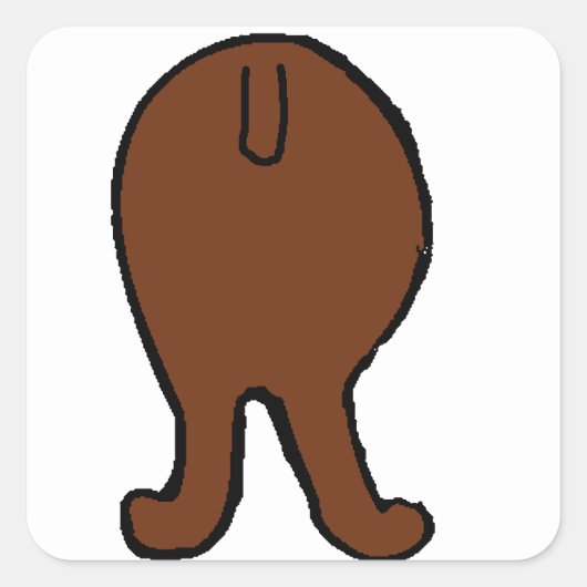 poodembruin vierkante sticker (Voorkant)
