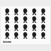 poodemzwart vierkante sticker (Vel)
