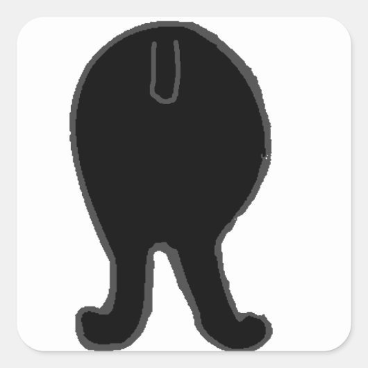 poodemzwart vierkante sticker (Voorkant)