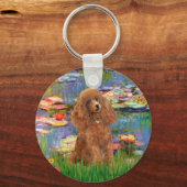 Poodle (Abrikoos 10) - Waterlelies 2 Sleutelhanger (Voorkant)