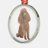 Poodle - Abrikoos Metalen Ornament (Links)