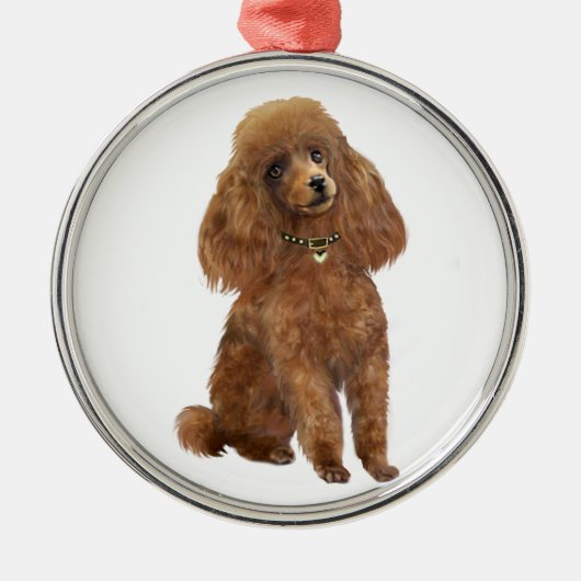 Poodle - Abrikoos Metalen Ornament (Voorkant)