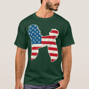 Poodle American Flag 4 juli voor Men Women Boy T-shirt