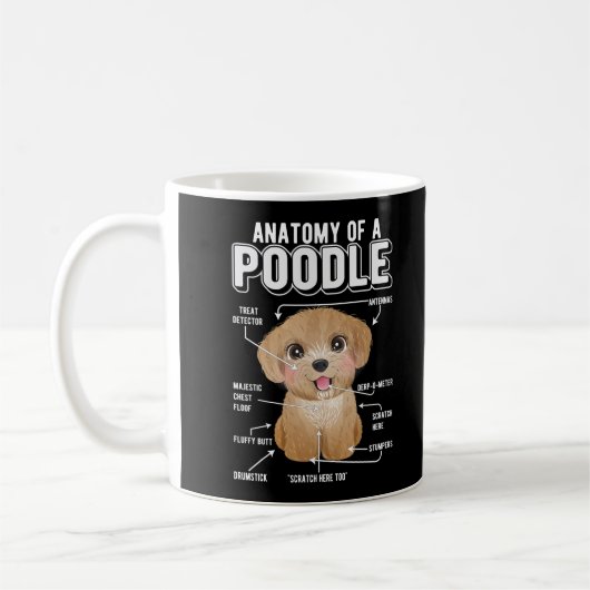 Poodle Anatomy Funny Dog Koffiemok (Links)