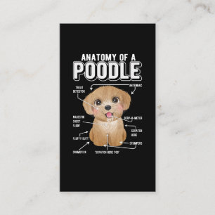 Poodle Anatomy Funny Dog Visitekaartje