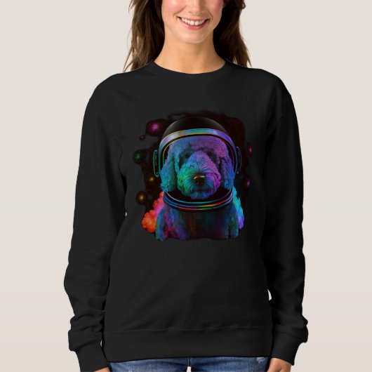 Poodle Astronaut Dog Colorful Outer Space Explorer Trui (Voorkant)
