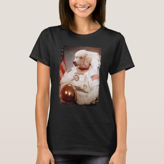 Poodle Astronaut Moon Space Mission Animal Astrona T-shirt (Voorkant)