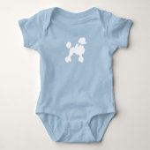 Poodle Baby Shower Blauw Romper (Voorkant)