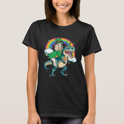 Poodle Beer Dino Rex Horn Rainbow Dog T-shirt (Voorkant)