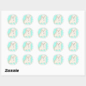 Poodle/Bichon Mix Puppy Celebrates Life Ronde Sticker (Vel)